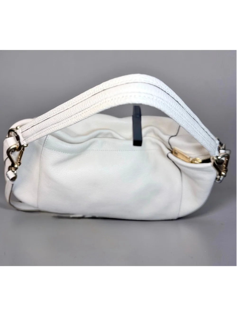 COACH Scout Hobo Bag & Wristlet Bundle Chalk White Pebbled Leather Style 34